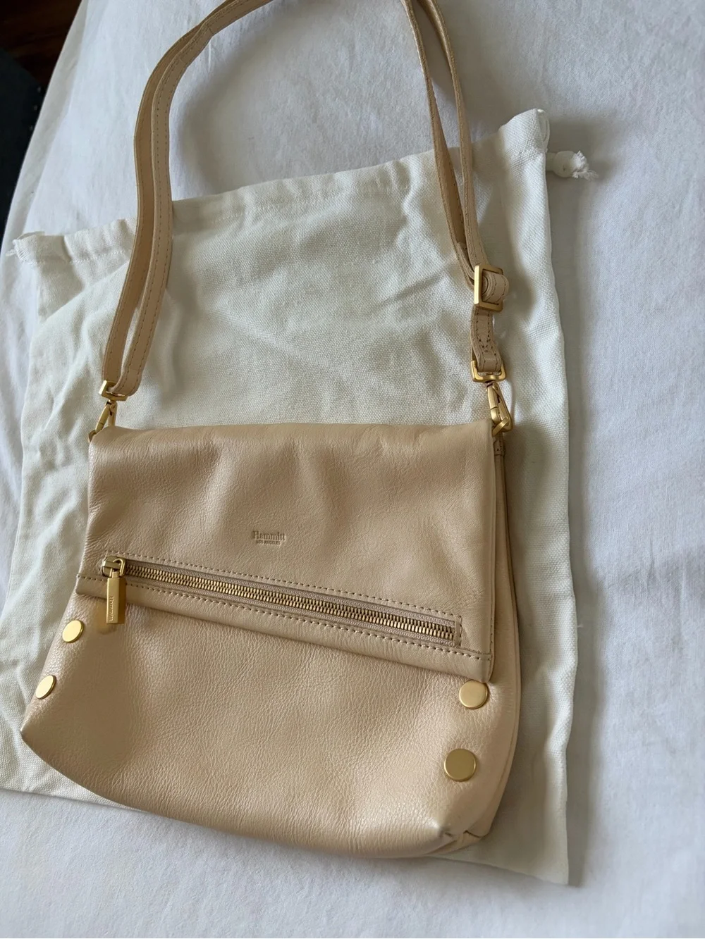 Hammitt VIP Leather Crossbody with Gold Hardware
